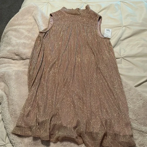 Nine West | Dresses | Nine West Metallic Rose Gold Swing Dress | Poshmark